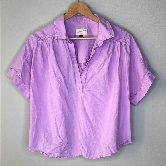 Universal Thread Short Sleeve Cropped Blouse in Lavender Women's Size XXL - Picture 1 of 9